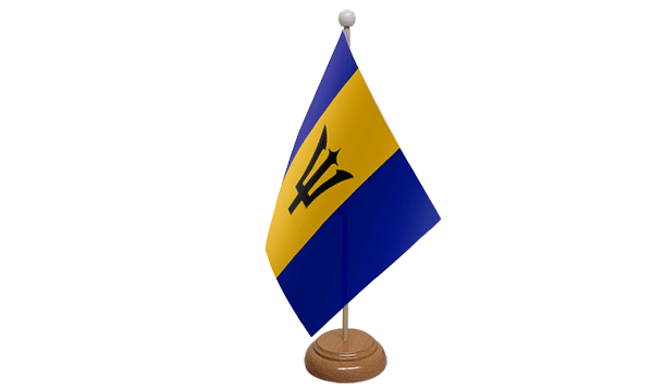 Barbados Small Flag with Wooden Stand